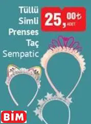 SEMPATİC TÜLLÜ SİMLİ PRENSES TAÇ